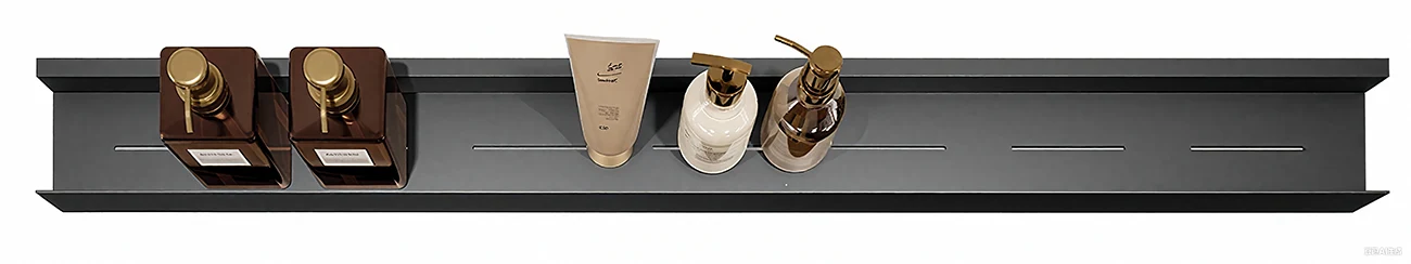 Black Bar-Shaped Stainless Steel Storage Rack